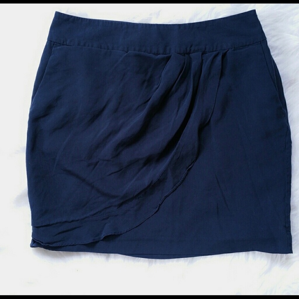 Ann Taylor LOFT Dark Slate Blue 100% Silk sz 8